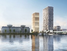 Visualisierung Donaumarina Tower Holzhochhaus in Wien