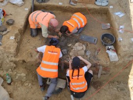 Archäologischer Fund Feuerstelle in Delley FR