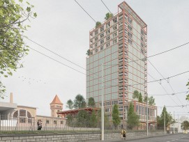 Visualisierung Neubau Wache West Stadtarchiv Stadt Zürich