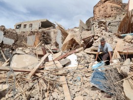 Zerstörte Häuser nach Erdbeben in Marokko