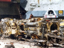 Demontage TBM Sondiersystem für Piora-Mulde 1996