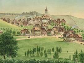 Dorf Speicher in Appenzell Ausserrhoden um 1840