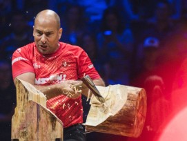 Cyril Pabst an der Stihl Timbersports-WM