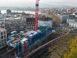 Baustelle Haus zum Falken am Bahnhof Stadelhofen Zürich