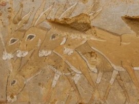 Wandmalerei in der Mastaba in Daschur