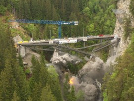 Sprengung altes Castielerviadukt