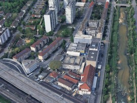 Blick auf das Haefely-Areal in Basel