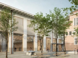 Visualisierung der neuen Dreifachturnhalle in Stans