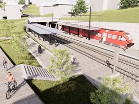 Visualisierung vom Bahntunnel zwischen Teufen und Stofel