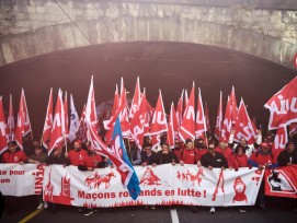 Bauarbeiter-Streik in Lausanne