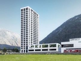 Visualisierung vom dritten City-West-Turm in Chur
