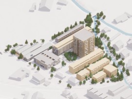 Visualisierung der Überbauung auf Wellisareal in Willisau