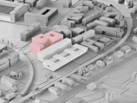 Modell des Baufelds Nord auf dem Areal An der Aa