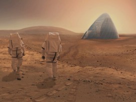 Visualisierung: Wohnbereiche aus Pykrete auf dem Mars