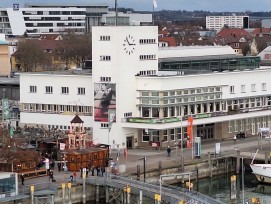 Der Hafenbahnhof in Friedrichshafen (De) am Bodensee