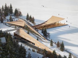 Holz-Ensemble am Ufer des St. Moritzersees