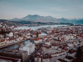 Blick über die Stadt Luzern im Winter