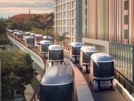 Kabinen auf der Fahrbahn (Visualisierung)