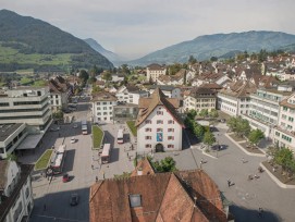 Visualisierung des neuen Bushofs in Schwyz