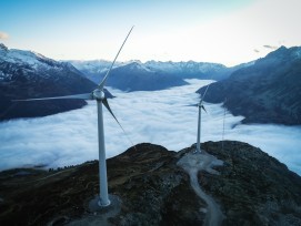 Apliner Windpark im Gebiet Gütsch im Kanton Uri