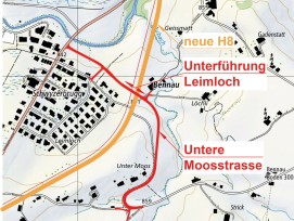 Übersichtskarte Untere Moosstrasse Gemeinde Schwyz