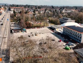 Blick auf das Gaswerkareal in der Stadt Bern