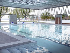 Badi Romanshorn mit Dachkonstruktion für Hallenbad-Nutzung