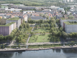 Visualisierung der Arealentwicklung Klybeck- und Westquai in Basel
