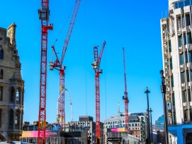 Baustelle 1 Victoria Street in London mit Wolffkran