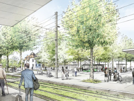 Visualisierung neuer Bushof Bottmingen BL