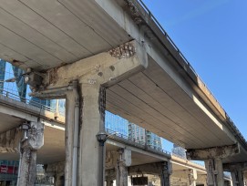 Detail, Stahlbetonbrücke.
