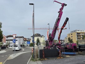 Bohrmaschine beim Grosskreisel Siebnen