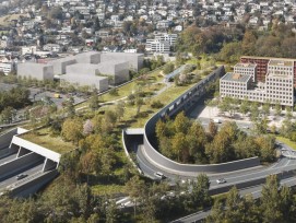 Tunnelportal für Bypass Luzern im Gebiet Grosshof in Kriens