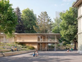 Visualisierung der Volksschule Sulgenbach, Mehrzweckpavillon