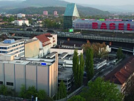 Blick auf das Haefely-Areal in Basel