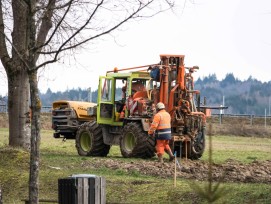 Erstellung eines Bohrloches für die Impulsseismik