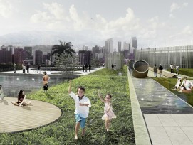 Global Holcim Award Gold: Architekten Mario Fernando Camargo Gómez und Orlando Tombé Hurtado vom Colectivo720 entwarfen einen Park, der aus einem stillgelegten Wasserreservoir besteht. (zvg)