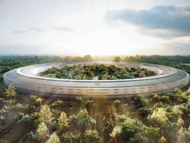 Ein Ufo zwischen den Bäumen: So soll der Apple-Campus aussehen wenn er fertig ist. 