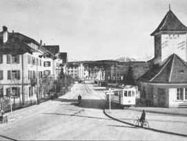 Das Tramhäuschen kurz nach seiner Eröffnung im Jahr 1927 (Gemeindearchiv Emmen)