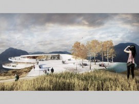 Das Siegerprojekt: eine Plattform auf dem Berg (Quelle: snohetta.com)