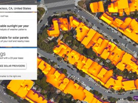 Gelbe, leuchtende Sonnenenergie: Das ist das Resultat einer Analyse mit Sunroof. (Screenshot)