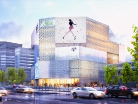 Auffälliges Gebäude in zarten Farben: So soll der M-Cube aussehen. (M-Cube, MVRDV) 1/4 