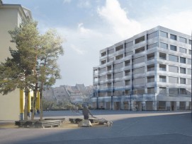 Visualisierung des neuen Gebäudes am Postplatz (Christ & Gantenbein Architekten)