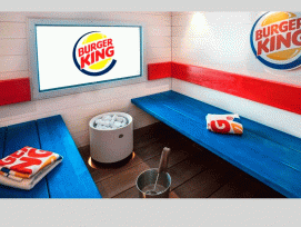 Saunieren im Burgertempel: So sieht die Sauna für Fans von Whopper & Co. aus. (Burger King Finland)