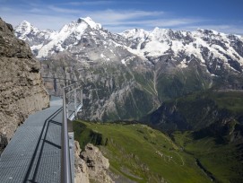 Der neue Thrill Walk am Schilthorn (Bilder: Markus Födisch für Schilthornbahn AG)