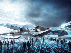 Flugbasis auf einem fernen Planeten? So stellen sich die Architekten einen neuen Flughafen für Shanghai vor. (zvg)