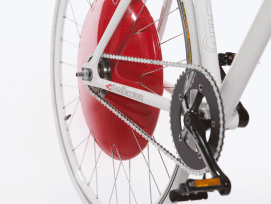 Macht aus jedem konventionellen Fahrrad ein E-Bike: Das Hinterrad mit der roten Nabenbox. (Bild: zvg)
