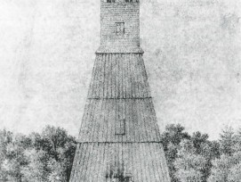 Der alte Napoleonturm aus dem Jahr 1829 wurde komplett aus Holz errichtet und musste bereits 1855 wegen Baufälligkeit abgerissen werden. (Bild: zvg)