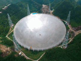 Dem grössten Radioteleskop der Welt mussten 8000 Menschen weichen, damit ungestört geforscht werden kann. (FAST)