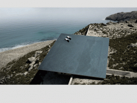 Aus der Luft erscheint die Villa wie eine Kunstinstallation. (Kois Stelios Architecture)